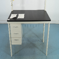 5' Stationary Lab Table w/ Upper Mounted Shelving image 2